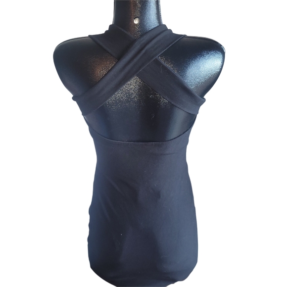 Sabora Black and Blue Colorblock Bodycon Mini Dress L - Picture 5 of 6